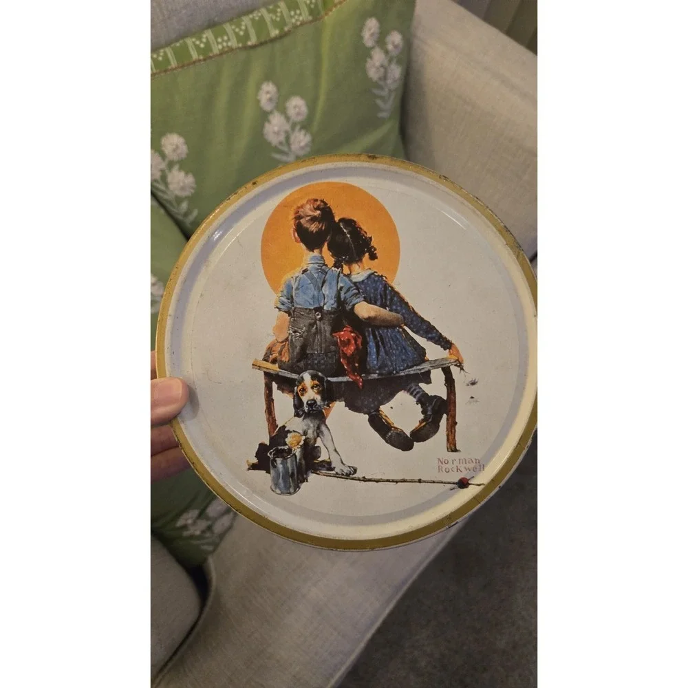 🧡 1986 Norman Rockwell Limited Edition Tin Dansk Biscuit Denmark Vintage